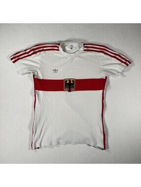 Vintage 80s Adidas West Germany football jersey shirt